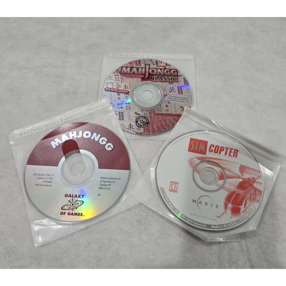 Vintage PC Game CD Lot of 6 Retro Windows 95 98 SimCopter Pac-Man Mahjongg Loose